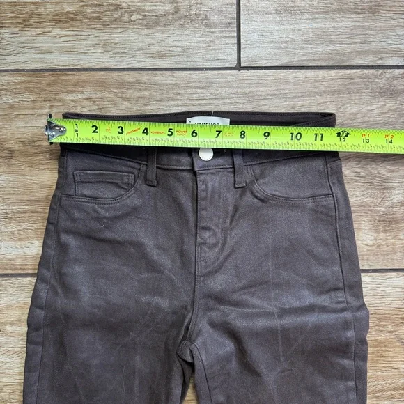 L’agence High Rise Marguerite Skinny Espresso Brown Coated Size 24 Stretch Jeans - Picture 10 of 12